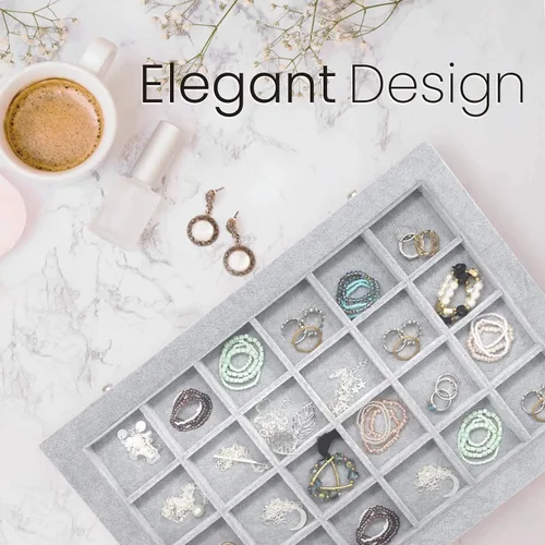 Vista 7 de Bandeja organizadora de brazaletes y joyas, tapa transparente, terciopelo negro, para organizar y ordenar brazaletes, pulseras y relojes, anillos
