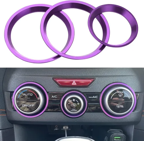 Vista 9 de Cubierta de anillo exterior para perilla de control de clima de Subaru CA, interruptor de control de volumen para Subaru Forester 2019-2024