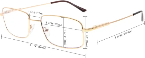 Vista 7 de BFOCO Gafas de lectura progresivas multienfoque anti UV para hombre, 3 niveles, lectores de visión para mujer (dorado, +1.00)