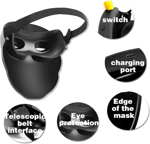 Vista 3 de ELABEST Máscara LED pequeña con luz programable para cosplay a todo color, máscara LED de miedo, para Halloween