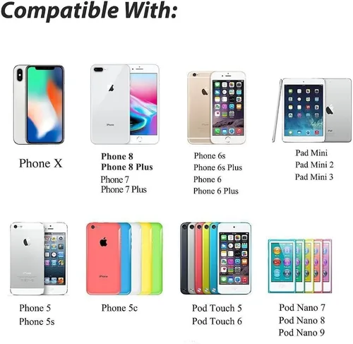 Vista 4 de Cargador para iPhone [certificado MFi] - Cargador de pared para viajes y hogar con cable de 5 pies, compatible con iPhone 14, 13, 12, 11, SE, X, 8