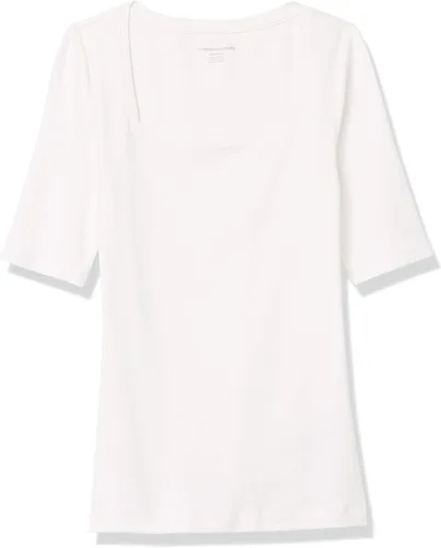 Vista 46 de Amazon Essentials - Camiseta de manga corta y cuello cuadrado para mujer