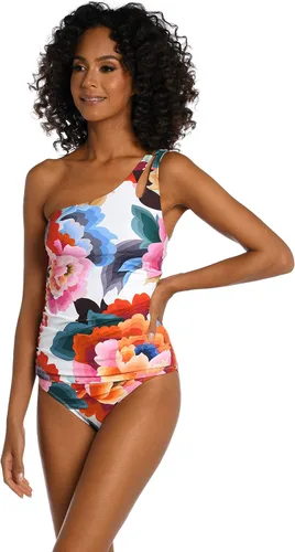 Vista 3 de La Blanca Traje de baño tankini de un hombro con abertura para mujer
