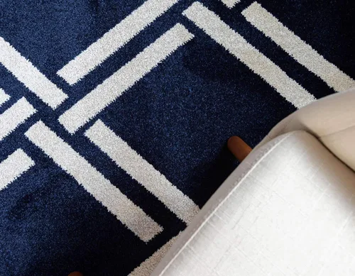 Vista 5 de Unique Loom Trellis Collection - Alfombra geométrica moderna azul marino (9 pies x 12 pies)