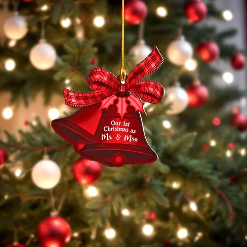 Vista 5 de Adorno de nuestra primera Navidad como el señor y la señora, adornos de primera Navidad para casados, regalos de boda para parejas, regalo
