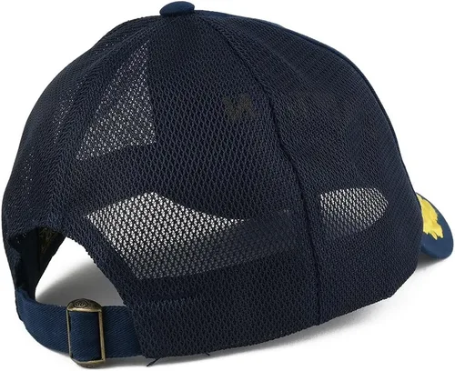 Vista 3 de Gorra de malla ajustable de algodón suave con bordado de hoja de roble