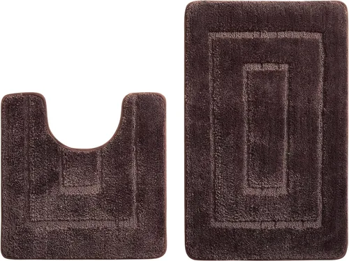 Vista 4 de WPM - Juego de alfombras de baño y cortina de ducha con estampado de leopardo animal, alfombra de baño absorbente de lujo, alfombra de contorno