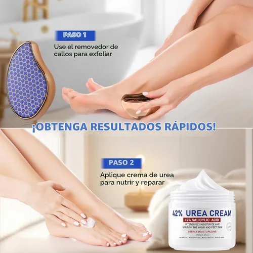 Vista 8 de OUKEYA Crema de urea 42% para secar la piel áspera 5.29 oz, con lima de pie