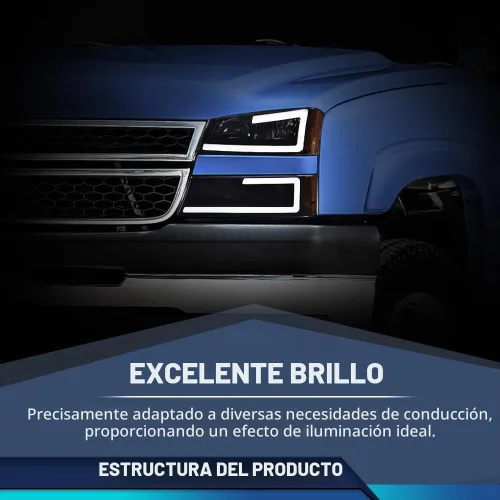 Vista 4 de PIT66 Conjunto de faros delanteros LED DRL compatible con Chevy Silverado 1500 2500 3500 HD 2003-2006, modelo compatible con Avalanche 1500 2500