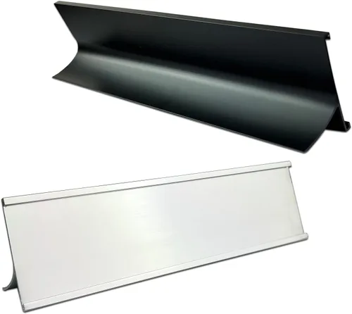 Vista 5 de Placa de identificación personalizada de 2 x 8 pulgadas para escritorio, placa de identificación de escritorio de aluminio personalizada