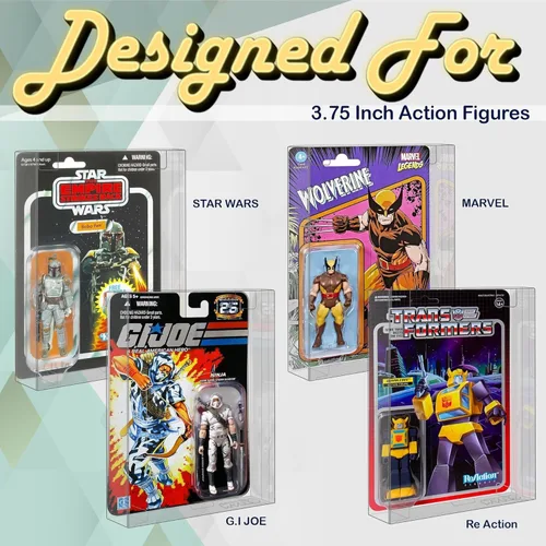 Vista 5 de Estuche protector para figuras de acción cardadas de 3.75 pulgadas Compatible con: Star Wars Marvel G.I Joe Plástico de 0.020 in de grosor