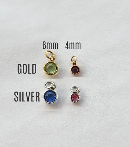 Vista 2 de Swarovski Crystal Channel Drop Add-On – DII QQQ – Abalorio extra – Piedra natal adicional – Añadir color – Plata Oro Mes