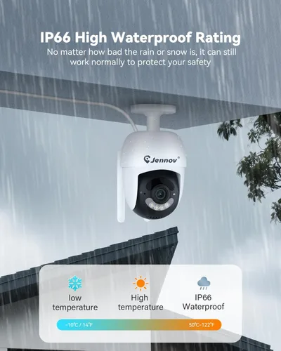 Vista 8 de Jennov Sistema de cámara de seguridad inalámbrica de 5 MP con monitor, kit NVR de 8 canales con 4 cámaras alimentadas por tomacorriente, disco duro