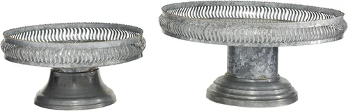 Vista 8 de Deco 79 Soporte de metal galvanizado para tartas, juego de 2 12", 16"W, gris