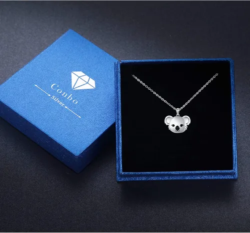 Vista 7 de Locket Necklace That Holds Pictures S925 Sterling Silver KoalaPandaElephantMountain Photo Locket Necklace Animal Pendant Christmas Gift for Women