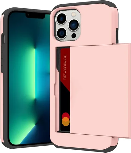 Vista 55 de ZIYE Compatible con iPhone 12 Pro Max Funda tipo cartera con tarjetero, Funda de dos capas antiarañazos con bolsillo oculto, Funda protectora a Verde