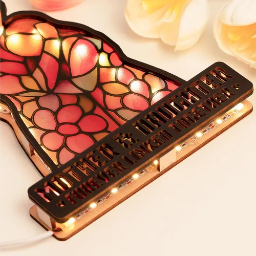 Vista 6 de Regalo para hija de mamá, regalos de cumpleaños para hija, regalo de Navidad para madre e hija, día de la madre, graduación decorativa con luz LED
