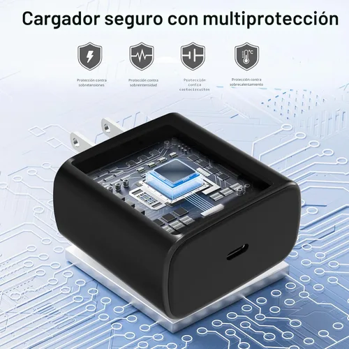 Vista 3 de Cargador tipo C de carga rápida, paquete de 2 bloques de cargador USB C