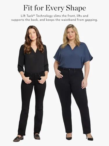 Vista 6 de NYDJ Barbara - Pantalones de mezclilla para mujer Negro