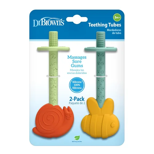 Vista 9 de Dr. Brown's Tubos de dentición para bebés, abejas y caracoles, 9.8 ft+, paquete de 2