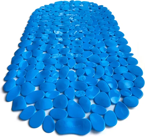 Vista 23 de Alfombra antideslizante para bañera y ducha "Pebbles" de 27 x 14 pulgadas, ovalada, no tóxica, segura, limpia, lavable a máquina, agarre y drenaje