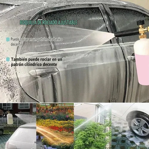 Vista 5 de Cañón de espuma con conector rápido de 1/4 de pulgada, botella de 1 litro, grado profesional, liberación uick (hasta 3200 PSI)