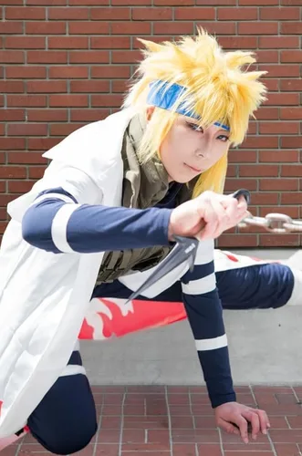 Vista 4 de Im.Create Disfraz de anime, cuarto Hokage, capa de Minato Namikaze, disfraz de cosplay de Halloween (4 hokage blanco, M)