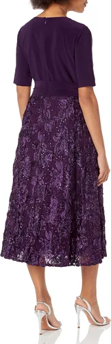 Vista 2 de Alex Evenings - Vestido con largo de té para mujer con detalle de roseta