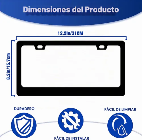 Vista 3 de Marco de matrícula con estampado de vaca en blanco y negro Soporte para placa de matrícula de acero inoxidable con tornillos para mujeres