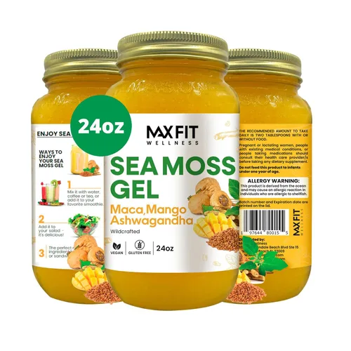 Vista 19 de Gel de musgo marino crudo (12 sabores) de 24 onzas, gel de musgo marino dorado silvestre de Santa Lucía 92 vitaminas y minerales puro crudo +