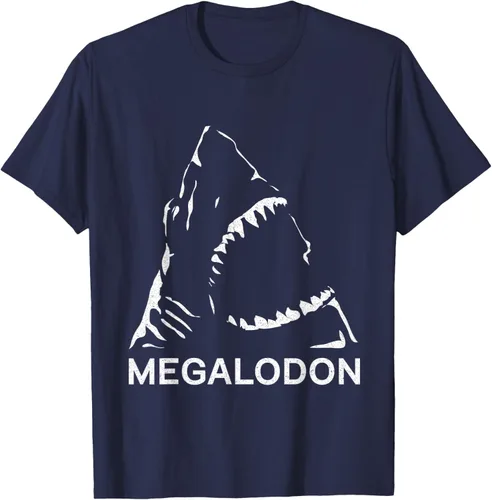 Vista 21 de Camiseta de paleontólogo prehistórico de tiburón gigante Megalodon, Negro