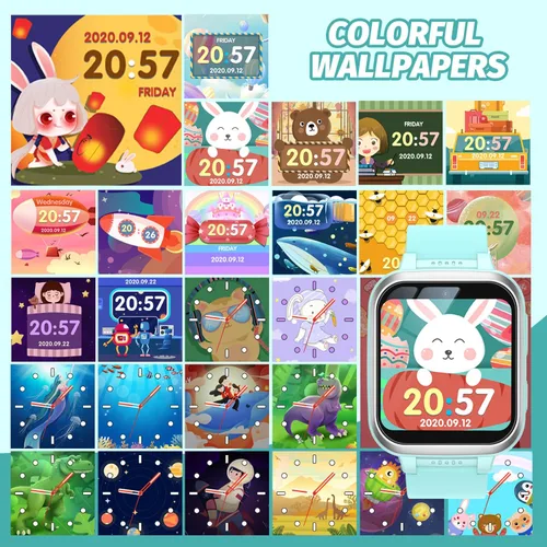 Vista 44 de Reloj inteligente para niños con juegos de rompecabezas, pantalla táctil HD, cámara de video, reproductor de música, podómetro, reloj despertador