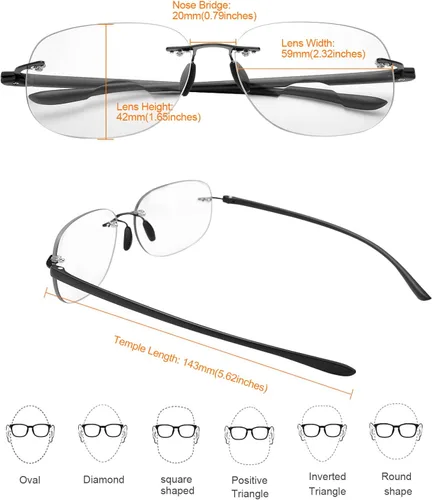 Vista 3 de YIMI Lentes de lectura bifocales fotocromáticos para hombres y mujeres, lectores de sol UV, para computadora, anti luz azul, lejos y cerca de doble