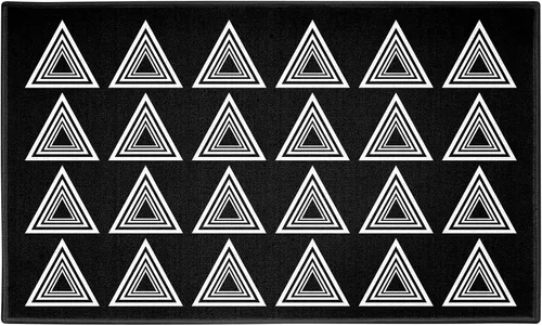 Vista 11 de Alfombra de aula con cuadrícula blanca y negra de 24 asientos, 7 pies 6 pulgadas x 13 pies 1 pulgadas, alfombra de nailon resistente a las manchas