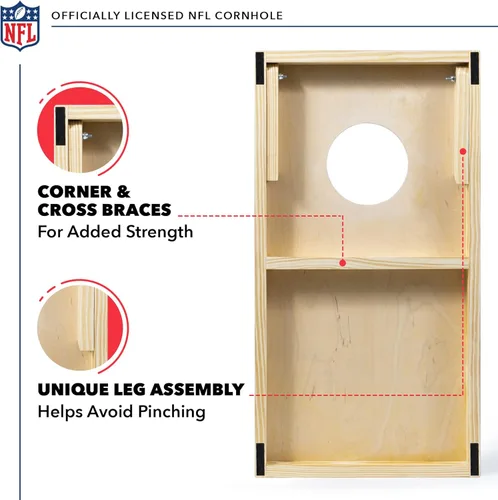 Vista 4 de Wild Sports NFL Football Los Angeles Rams - Juego de cornhole de madera maciza de 1 x 2 pies, tamaño de viaje, con gráficos de equipo HD