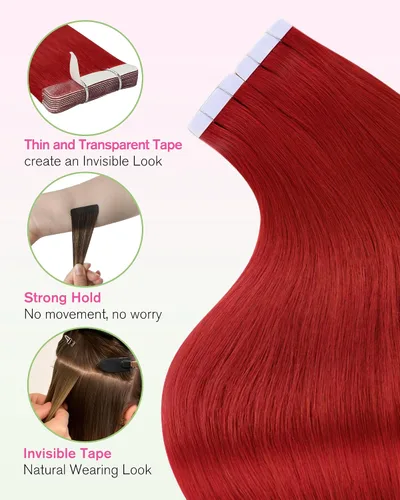 Vista 136 de YoungSee Extensiones de Cabello Humano con Cinta Balayage Extensiones de Cabello con Cinta Marrón Oscuro Extensiones de Cabello con Cinta Ombre