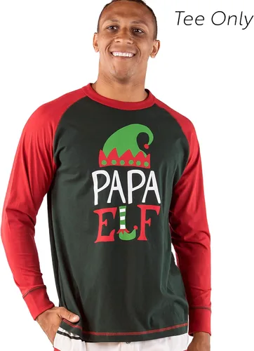 Vista 2 de Lazy One Pijamas de Navidad familiares a juego, pijamas de Navidad a juego con elfo para la familia, camisetas y pantalones para adultos separados