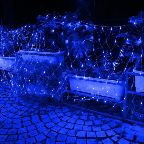 Vista 5 de Joomer - Luces navideñas de red, 12 x 5 pies, 360 ledes, conectables, impermeables, 8 modos, temporizador, para exterior, Navidad, arbusto, árbol