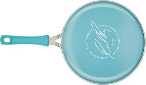 Vista 11 de Rachael Ray Cook + Create Sartén Sauté Antiadherente con Tapa, 3 Cuartos, Azul Agave
