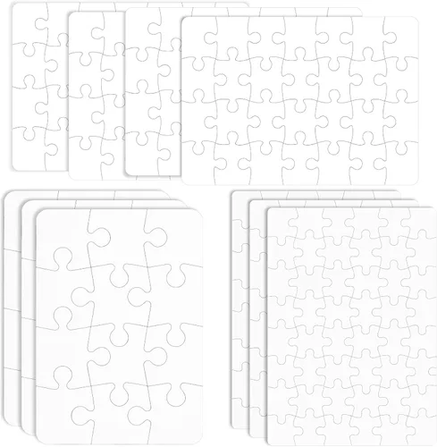 Vista 7 de Sumind 1 juego de rompecabezas de sublimación en blanco rectangular para hacer tu propio corazón blanco en forma de corazón, rompecabezas