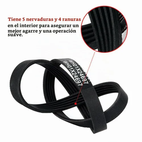 Vista 3 de La correa de transmisión para lavadora WH01X24697 es adecuada 4585709 290D1101P003 compatible con GE