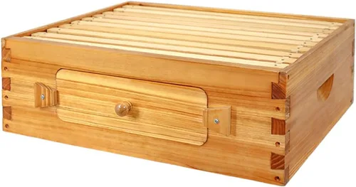 Vista 7 de BeeCastle Colmena Langstroth de 10 marcos con ventanas, colmena de abejas recubierta con cera de abejas para principiantes con marcos de colmena