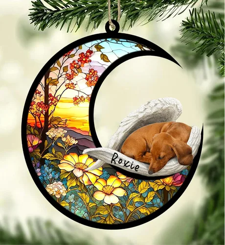 Vista 120 de Atrapasoles conmemorativo personalizado para perros, adorno navideño de Airedale Terrier, recuerdo por pérdida de mascota, regalos conmemorativos