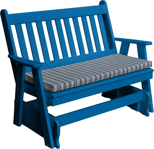 Vista 3 de Furniture Barn USA Planeador inglés tradicional polivinílico de 4 pies, azul Aruba Azul (Aruba Blue)