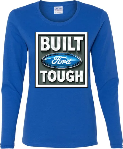Vista 7 de L Built Ford Tough Classic Truck Logo Ford Mustang Shelby - Mangas largas oficiales para mujer