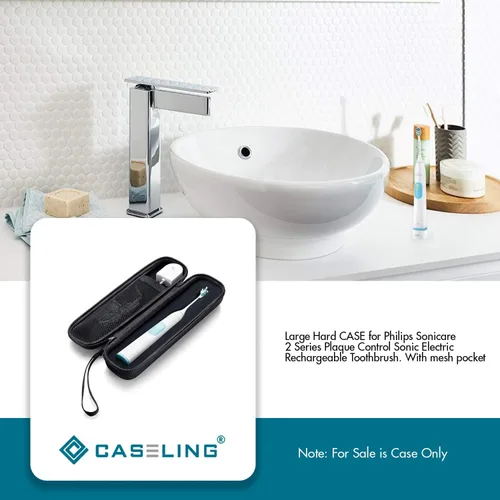 Vista 5 de Carcasa rígida para Philips Sonicare 2 Series placa control Sonic recargable cepillo de dientes eléctrico, con bolsillo de malla