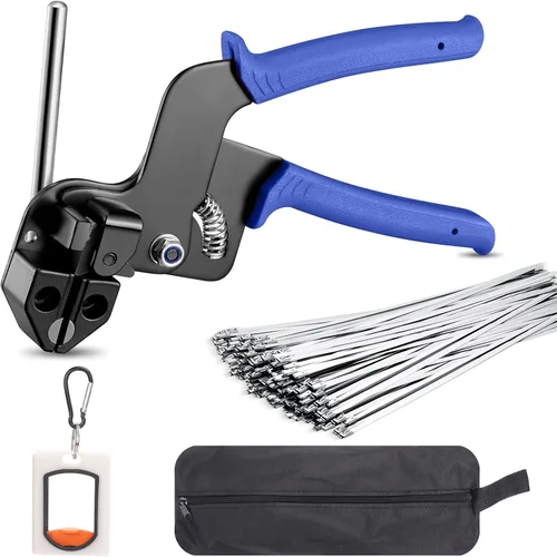 Vista 11 de Bridas de metal de 24 pulgadas, bridas de acero inoxidable largas, correas de bloqueo automático resistentes de 500 libras, bridas de cables