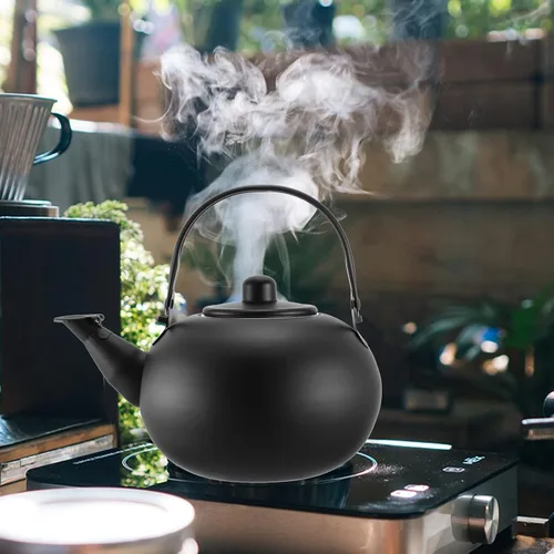 Vista 6 de Hervidor de té para estufa, hervidor de agua doméstico de ebullición rápida con silbato, práctica tetera para placa de inducción