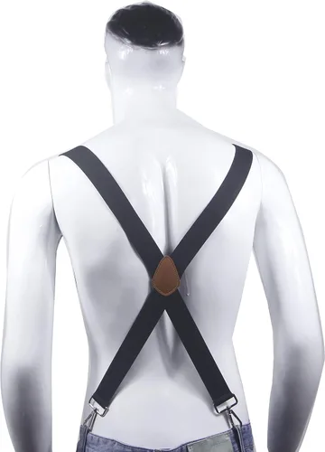 Vista 4 de Cedrainy Tirantes para hombre de 1.4 pulgadas x espalda ancha con 4 ganchos a presión