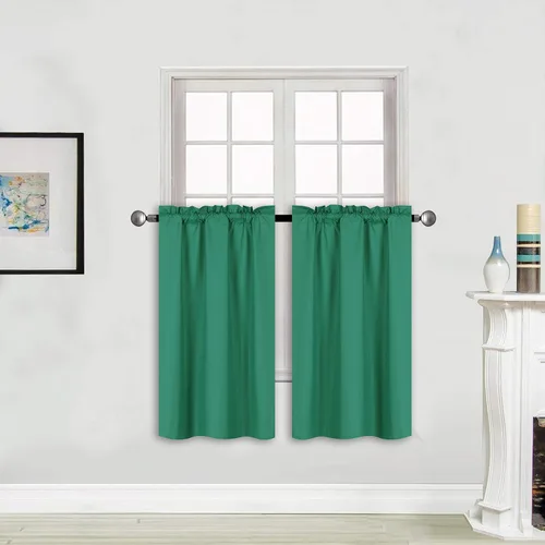 Vista 26 de Better Home Style - Cortina aislante para ventana, 2 paneles, 100% opaca, paneles cortos para cocina, baño o cualquier ventana pequeña
